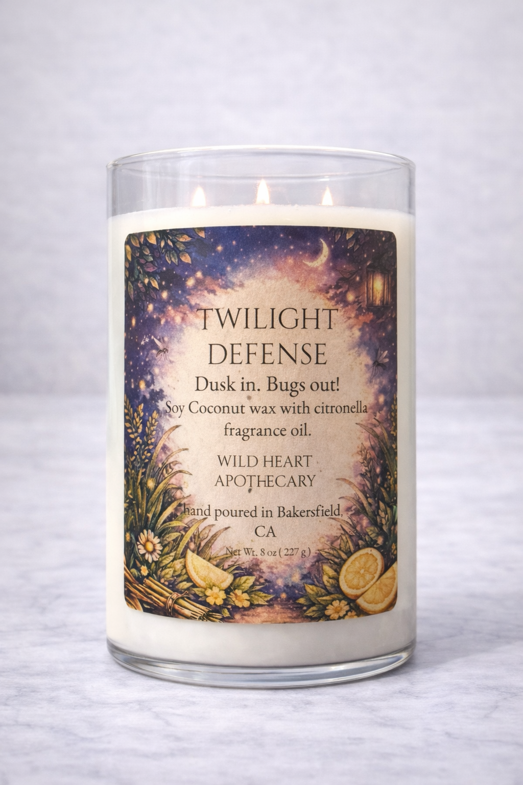 Twilight Defense (mosquito repellant soy coconut candle)