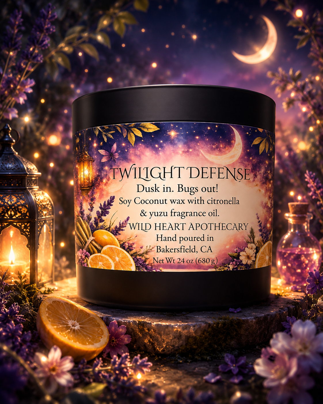 Twilight Defense -Mosquito Repellant Soy Coconut candle
