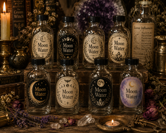 Moon Water Vessels - Ritual Glass Intention Bottles