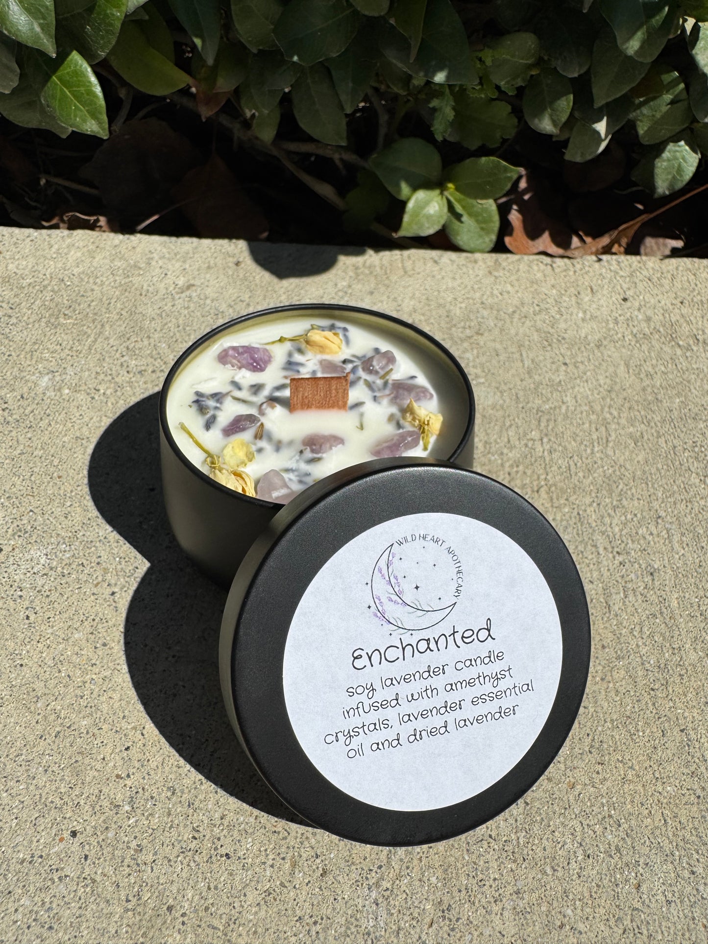 Crystal infused soy candles